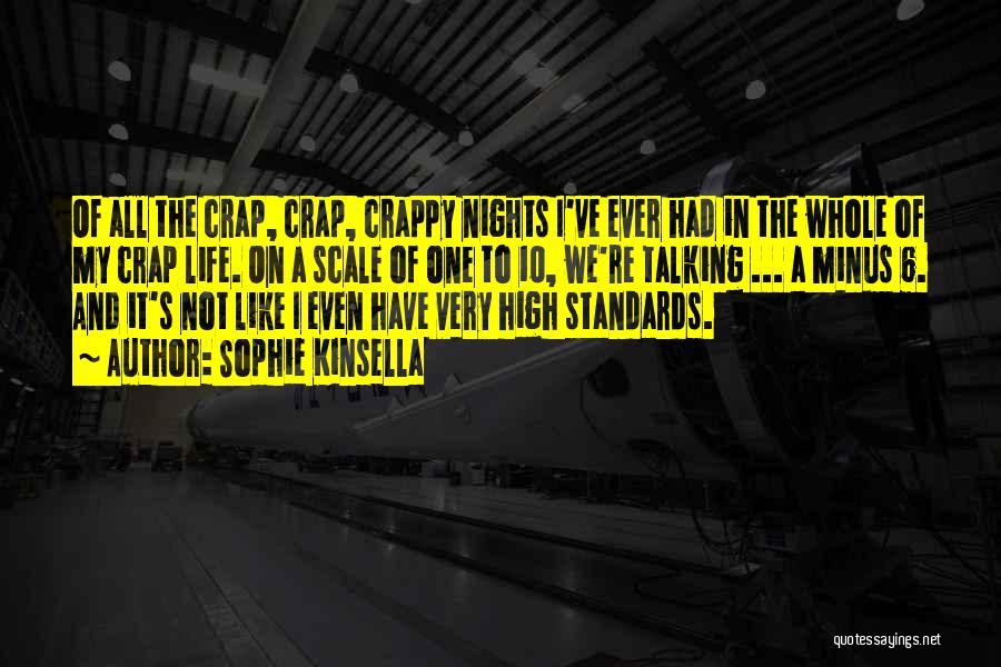 Sophie Kinsella Quotes: Of All The Crap, Crap, Crappy Nights I've Ever Had In The Whole Of My Crap Life. On A Scale