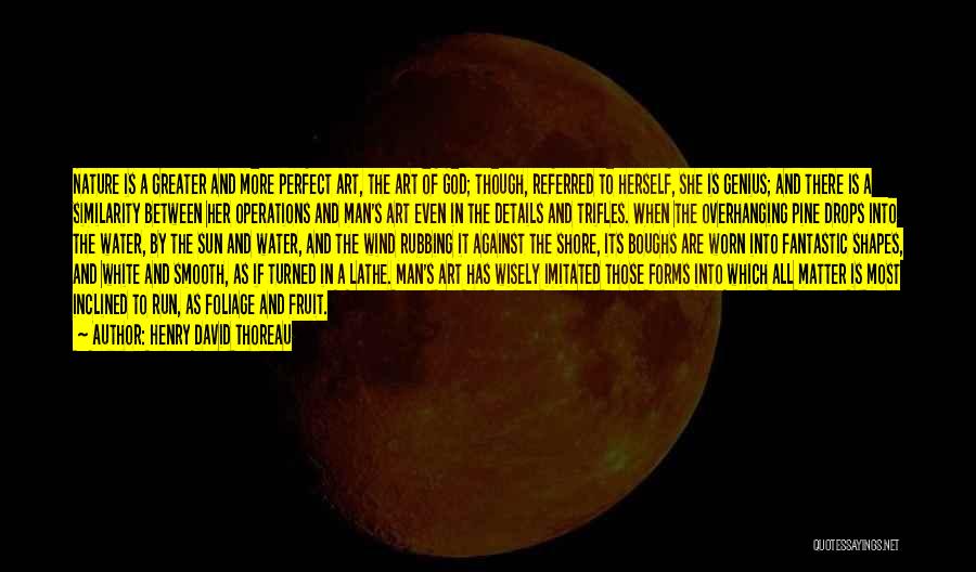 Henry David Thoreau Quotes: Nature Is A Greater And More Perfect Art, The Art Of God; Though, Referred To Herself, She Is Genius; And