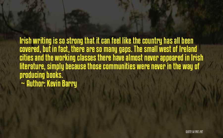 Kevin Barry Quotes: Irish Writing Is So Strong That It Can Feel Like The Country Has All Been Covered, But In Fact, There