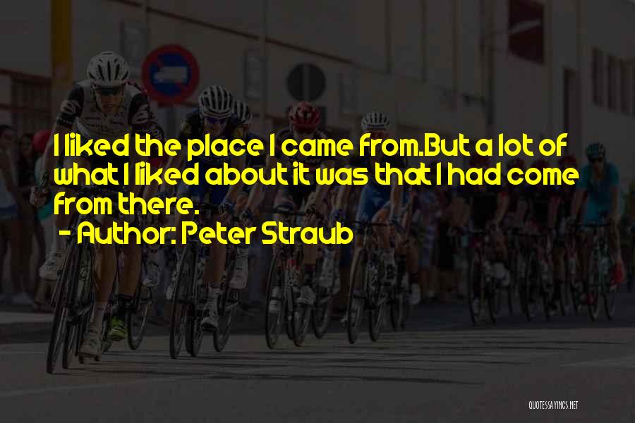 Peter Straub Quotes: I Liked The Place I Came From.but A Lot Of What I Liked About It Was That I Had Come