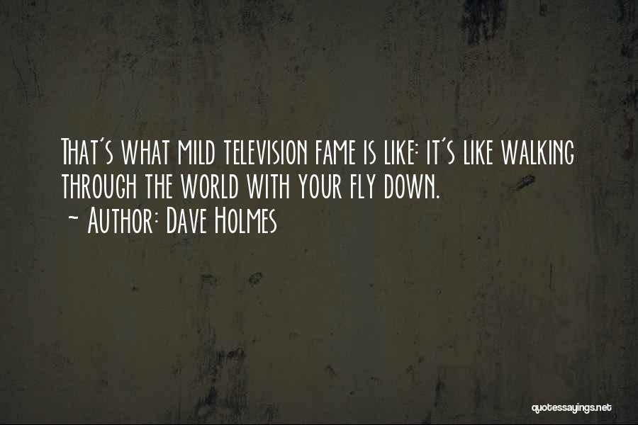 Dave Holmes Quotes: That's What Mild Television Fame Is Like: It's Like Walking Through The World With Your Fly Down.