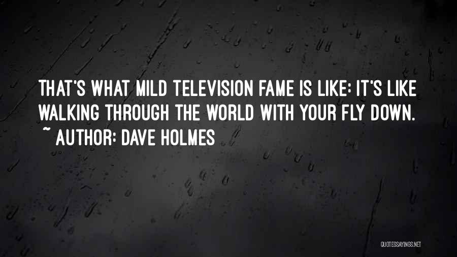 Dave Holmes Quotes: That's What Mild Television Fame Is Like: It's Like Walking Through The World With Your Fly Down.