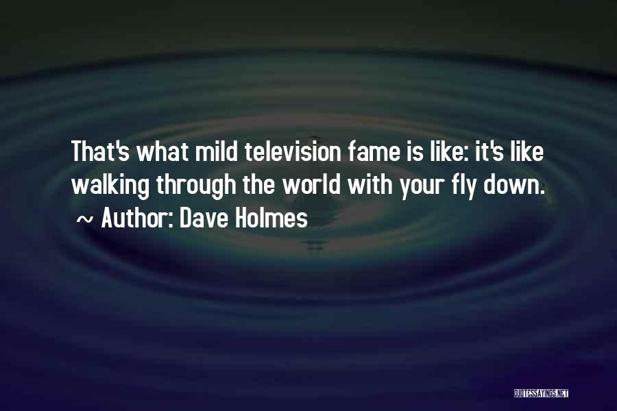 Dave Holmes Quotes: That's What Mild Television Fame Is Like: It's Like Walking Through The World With Your Fly Down.