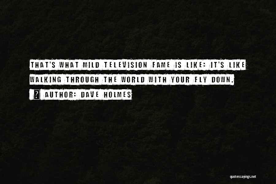 Dave Holmes Quotes: That's What Mild Television Fame Is Like: It's Like Walking Through The World With Your Fly Down.