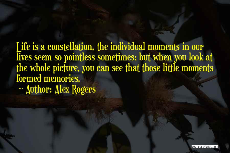 Alex Rogers Quotes: Life Is A Constellation, The Individual Moments In Our Lives Seem So Pointless Sometimes; But When You Look At The