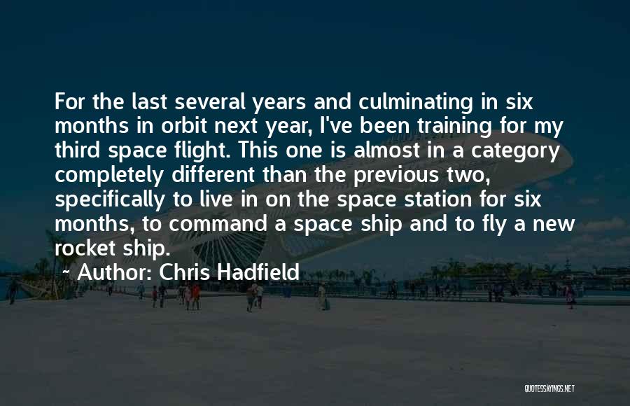 Chris Hadfield Quotes: For The Last Several Years And Culminating In Six Months In Orbit Next Year, I've Been Training For My Third