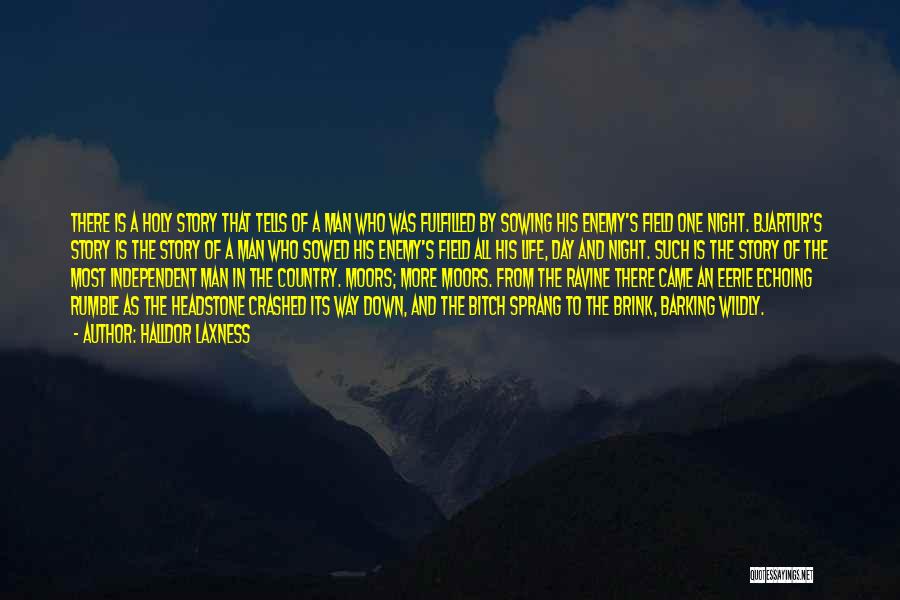 Halldor Laxness Quotes: There Is A Holy Story That Tells Of A Man Who Was Fulfilled By Sowing His Enemy's Field One Night.