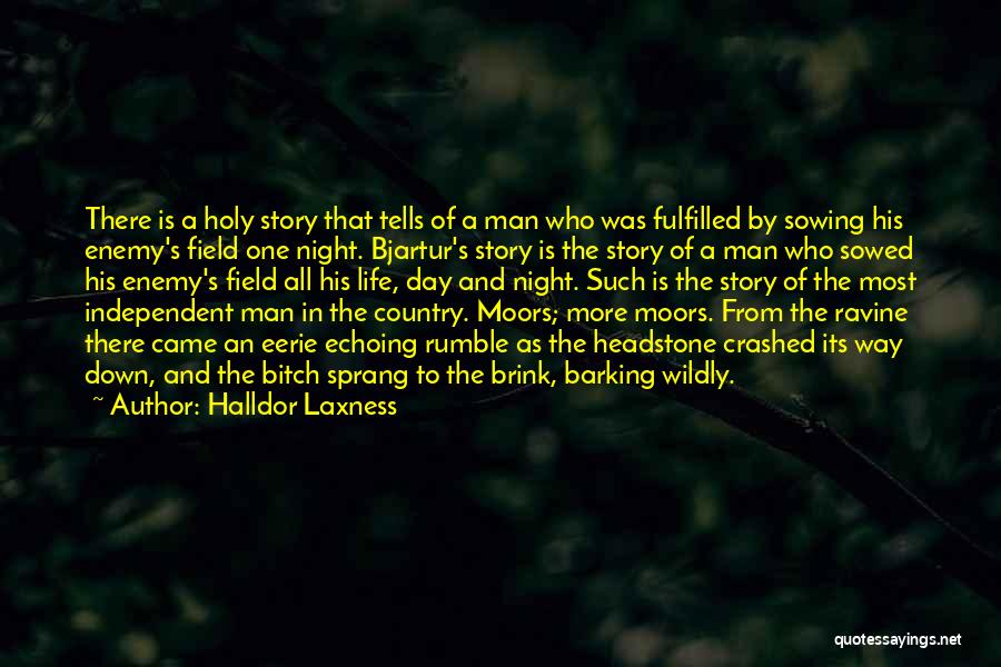 Halldor Laxness Quotes: There Is A Holy Story That Tells Of A Man Who Was Fulfilled By Sowing His Enemy's Field One Night.