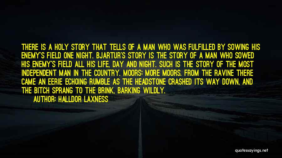 Halldor Laxness Quotes: There Is A Holy Story That Tells Of A Man Who Was Fulfilled By Sowing His Enemy's Field One Night.