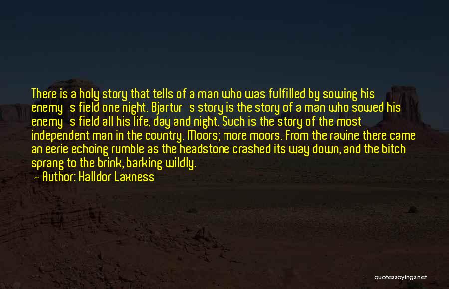 Halldor Laxness Quotes: There Is A Holy Story That Tells Of A Man Who Was Fulfilled By Sowing His Enemy's Field One Night.