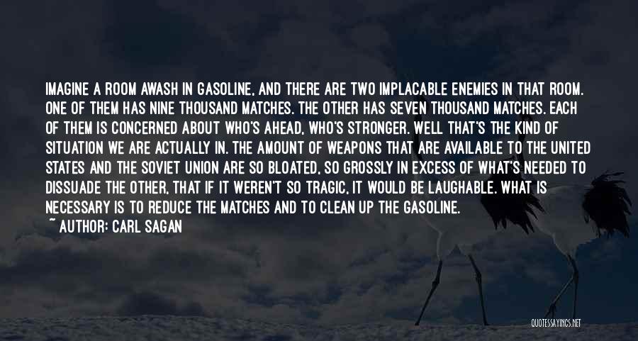 Carl Sagan Quotes: Imagine A Room Awash In Gasoline, And There Are Two Implacable Enemies In That Room. One Of Them Has Nine