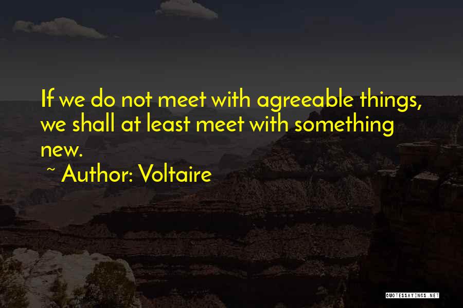 Voltaire Quotes: If We Do Not Meet With Agreeable Things, We Shall At Least Meet With Something New.