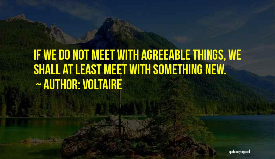 Voltaire Quotes: If We Do Not Meet With Agreeable Things, We Shall At Least Meet With Something New.