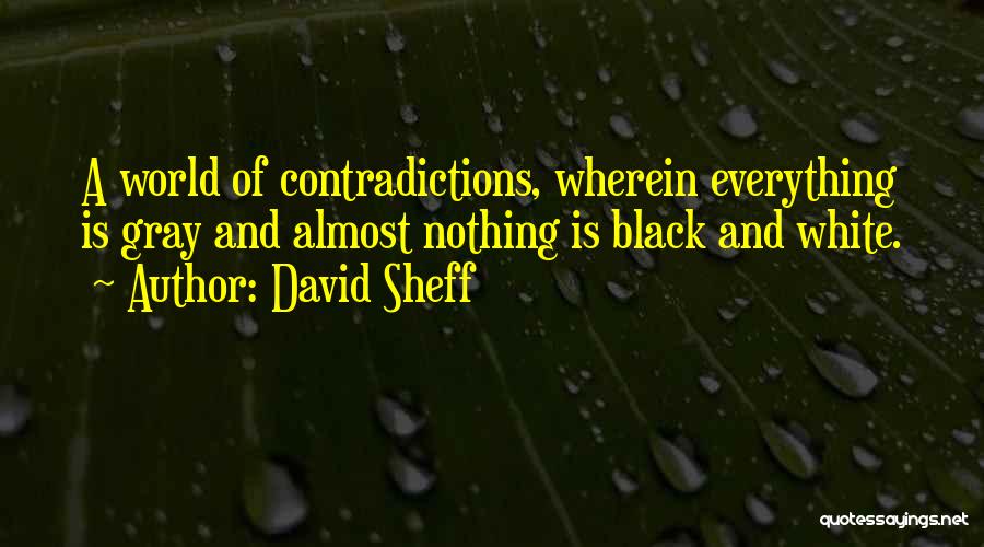 David Sheff Quotes: A World Of Contradictions, Wherein Everything Is Gray And Almost Nothing Is Black And White.