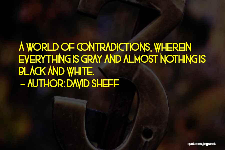 David Sheff Quotes: A World Of Contradictions, Wherein Everything Is Gray And Almost Nothing Is Black And White.