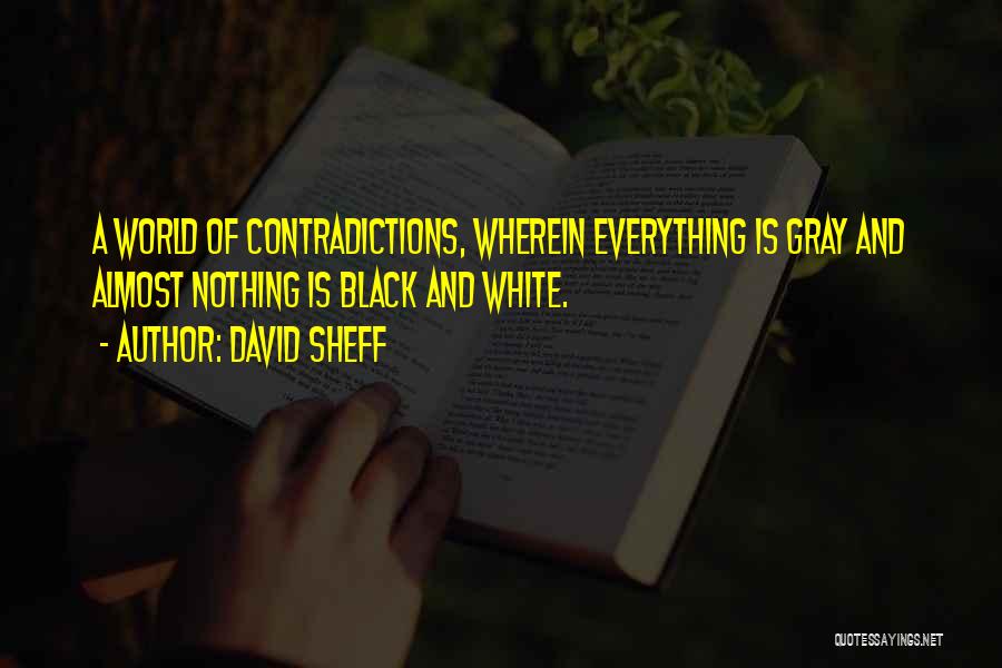 David Sheff Quotes: A World Of Contradictions, Wherein Everything Is Gray And Almost Nothing Is Black And White.