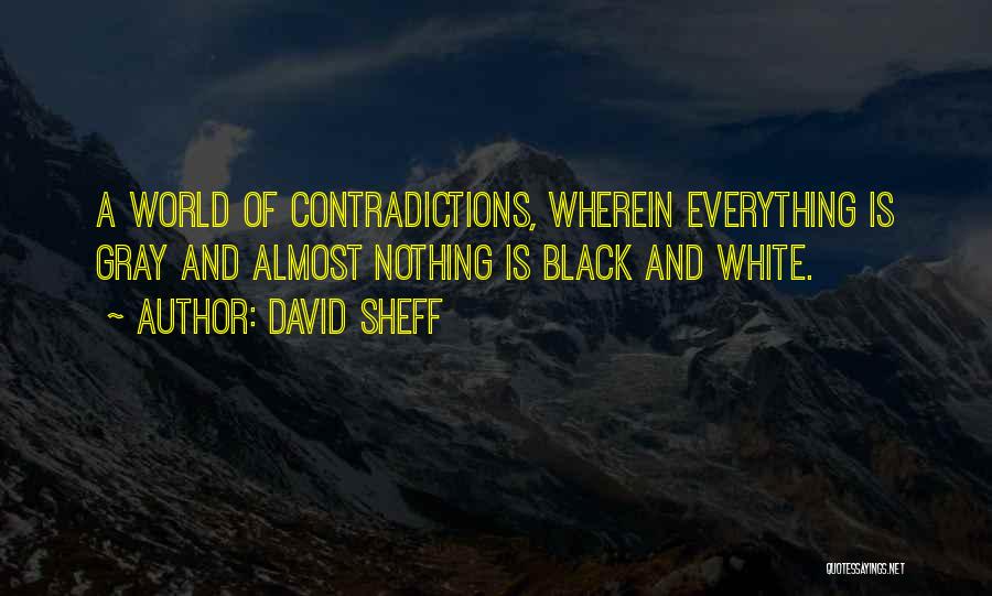 David Sheff Quotes: A World Of Contradictions, Wherein Everything Is Gray And Almost Nothing Is Black And White.