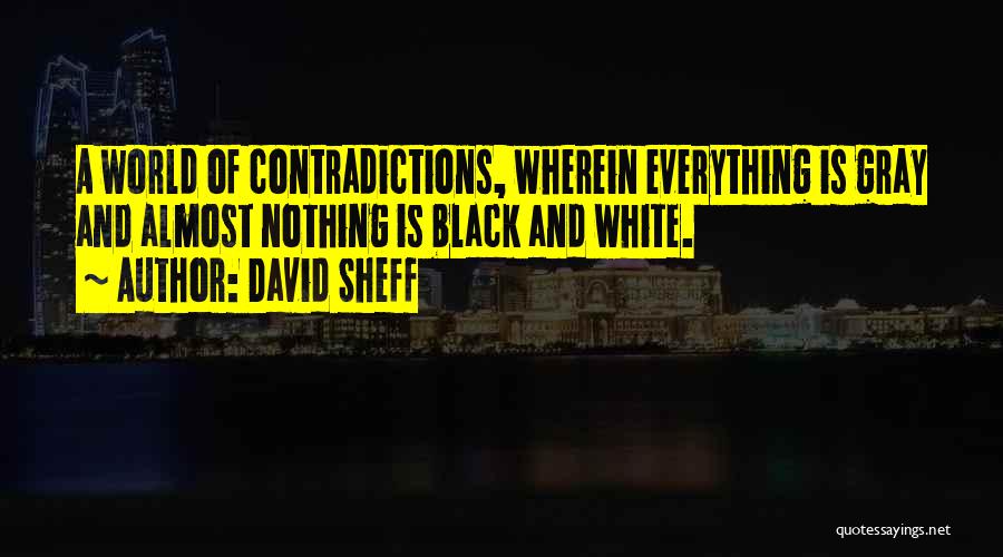 David Sheff Quotes: A World Of Contradictions, Wherein Everything Is Gray And Almost Nothing Is Black And White.