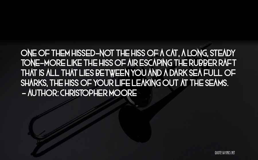 Christopher Moore Quotes: One Of Them Hissed-not The Hiss Of A Cat, A Long, Steady Tone-more Like The Hiss Of Air Escaping The