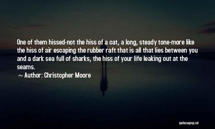 Christopher Moore Quotes: One Of Them Hissed-not The Hiss Of A Cat, A Long, Steady Tone-more Like The Hiss Of Air Escaping The