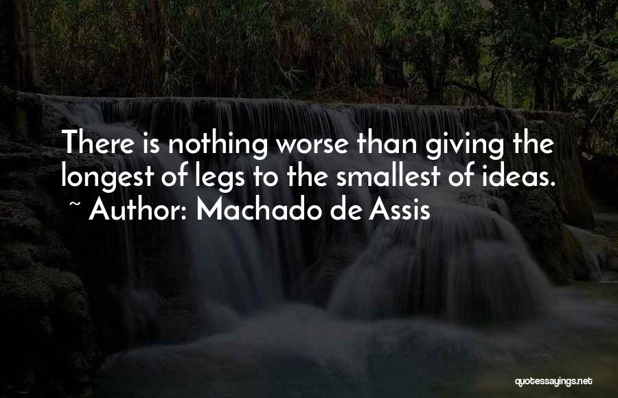 Machado De Assis Quotes: There Is Nothing Worse Than Giving The Longest Of Legs To The Smallest Of Ideas.