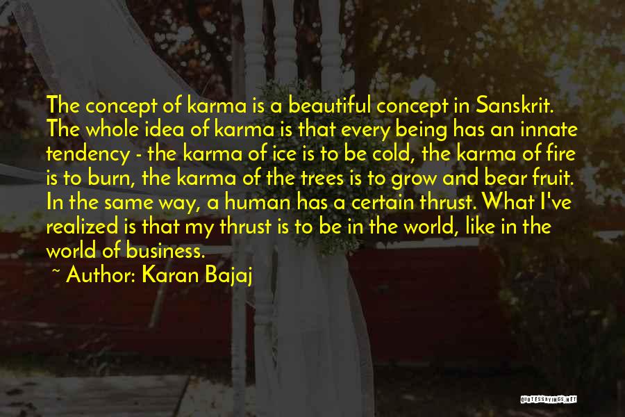 Karan Bajaj Quotes: The Concept Of Karma Is A Beautiful Concept In Sanskrit. The Whole Idea Of Karma Is That Every Being Has