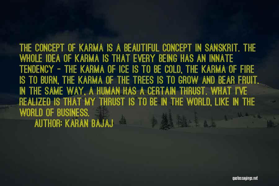 Karan Bajaj Quotes: The Concept Of Karma Is A Beautiful Concept In Sanskrit. The Whole Idea Of Karma Is That Every Being Has