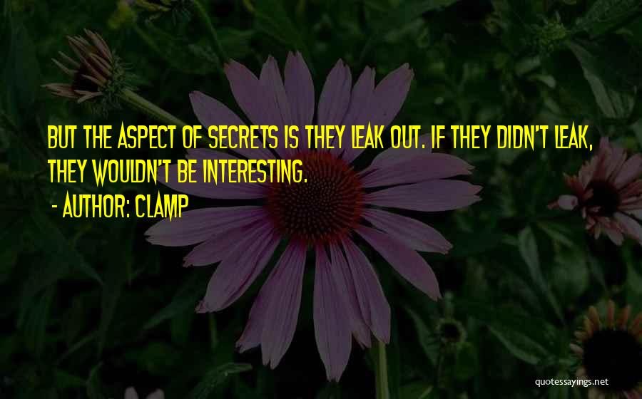 CLAMP Quotes: But The Aspect Of Secrets Is They Leak Out. If They Didn't Leak, They Wouldn't Be Interesting.