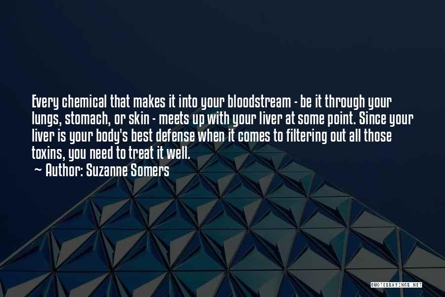 Suzanne Somers Quotes: Every Chemical That Makes It Into Your Bloodstream - Be It Through Your Lungs, Stomach, Or Skin - Meets Up