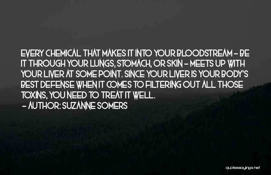 Suzanne Somers Quotes: Every Chemical That Makes It Into Your Bloodstream - Be It Through Your Lungs, Stomach, Or Skin - Meets Up