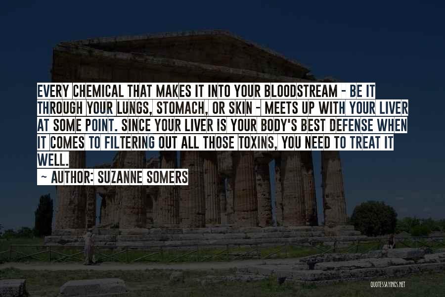 Suzanne Somers Quotes: Every Chemical That Makes It Into Your Bloodstream - Be It Through Your Lungs, Stomach, Or Skin - Meets Up