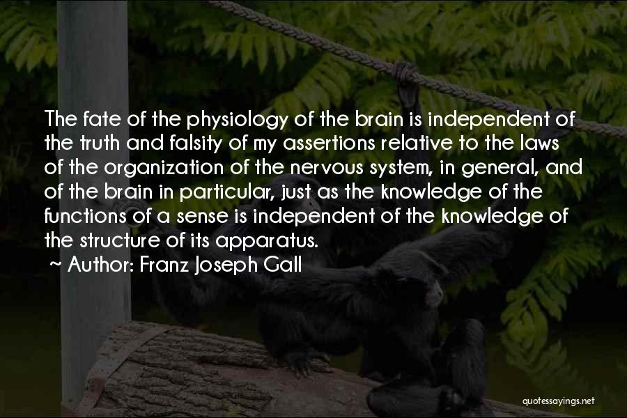 Franz Joseph Gall Quotes: The Fate Of The Physiology Of The Brain Is Independent Of The Truth And Falsity Of My Assertions Relative To