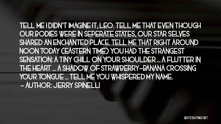 Jerry Spinelli Quotes: Tell Me I Didn't Imagine It, Leo. Tell Me That Even Though Our Bodies Were In Seperate States, Our Star