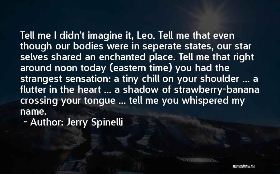 Jerry Spinelli Quotes: Tell Me I Didn't Imagine It, Leo. Tell Me That Even Though Our Bodies Were In Seperate States, Our Star