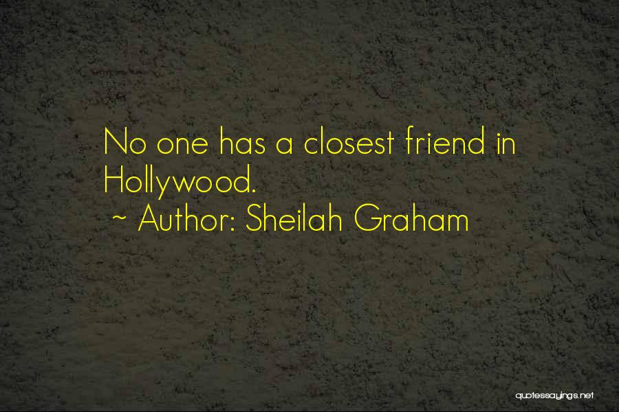 Sheilah Graham Quotes: No One Has A Closest Friend In Hollywood.