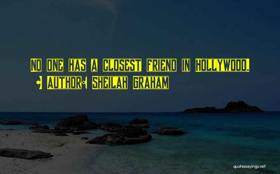 Sheilah Graham Quotes: No One Has A Closest Friend In Hollywood.