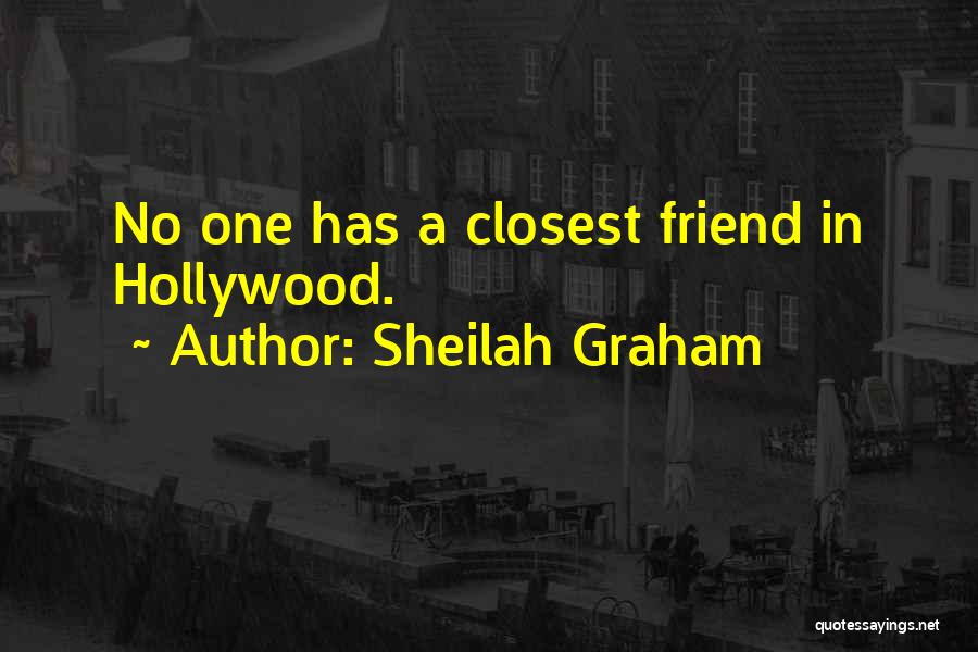 Sheilah Graham Quotes: No One Has A Closest Friend In Hollywood.