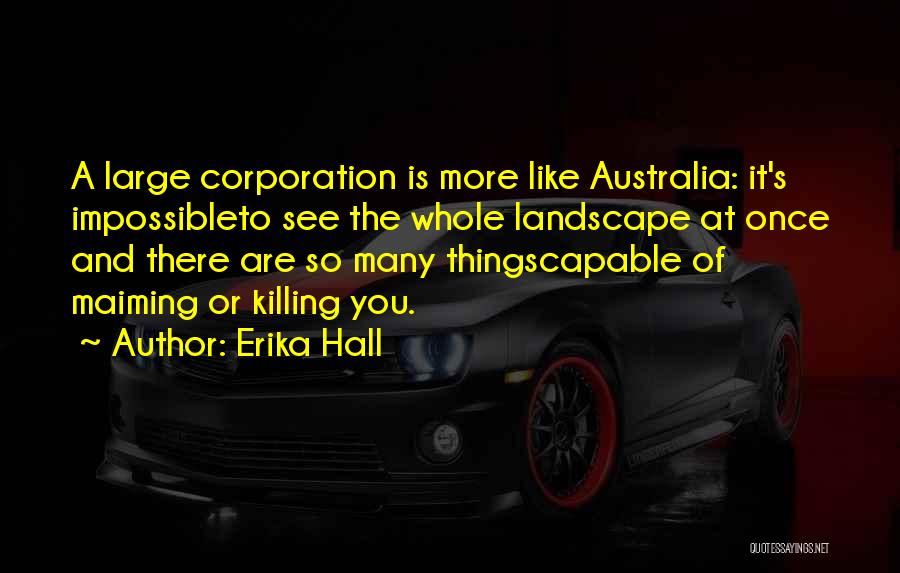 Erika Hall Quotes: A Large Corporation Is More Like Australia: It's Impossibleto See The Whole Landscape At Once And There Are So Many