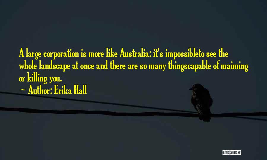 Erika Hall Quotes: A Large Corporation Is More Like Australia: It's Impossibleto See The Whole Landscape At Once And There Are So Many