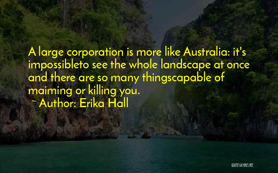 Erika Hall Quotes: A Large Corporation Is More Like Australia: It's Impossibleto See The Whole Landscape At Once And There Are So Many