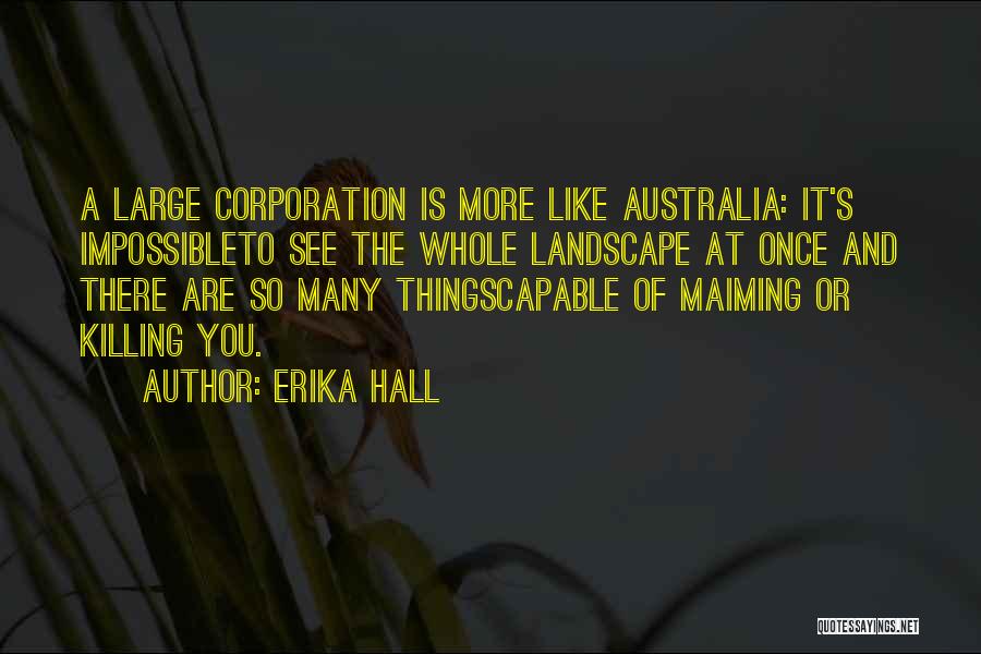 Erika Hall Quotes: A Large Corporation Is More Like Australia: It's Impossibleto See The Whole Landscape At Once And There Are So Many