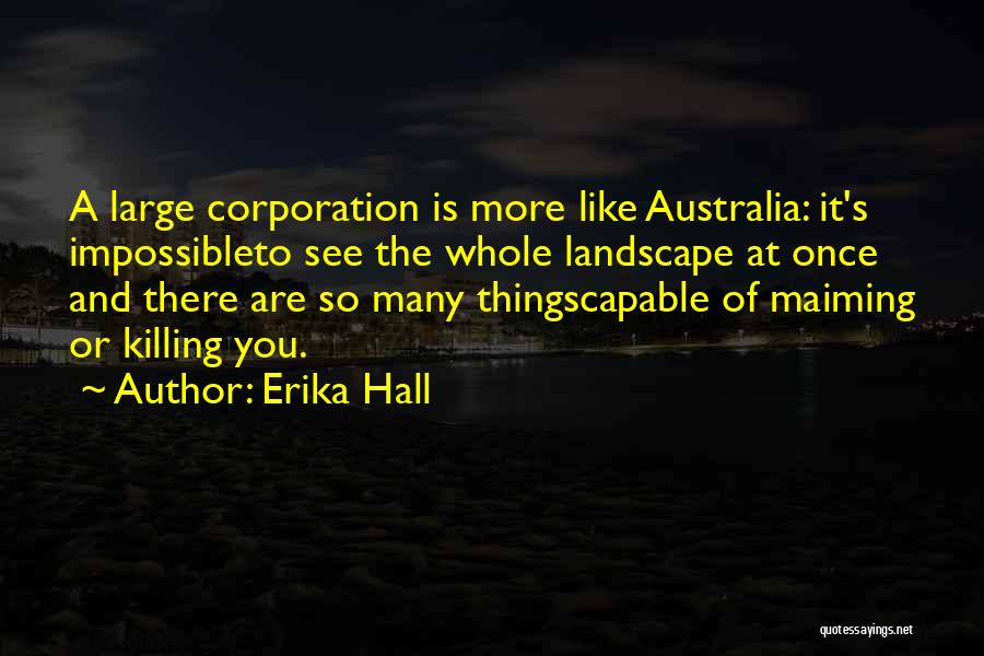 Erika Hall Quotes: A Large Corporation Is More Like Australia: It's Impossibleto See The Whole Landscape At Once And There Are So Many