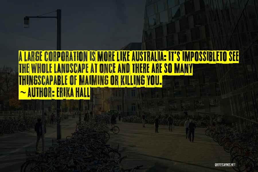 Erika Hall Quotes: A Large Corporation Is More Like Australia: It's Impossibleto See The Whole Landscape At Once And There Are So Many