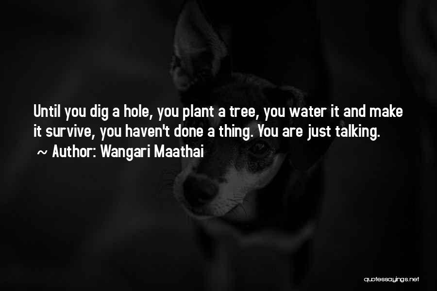 Wangari Maathai Quotes: Until You Dig A Hole, You Plant A Tree, You Water It And Make It Survive, You Haven't Done A