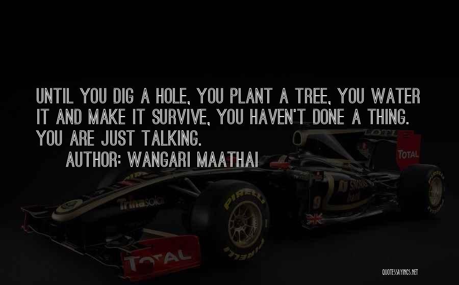 Wangari Maathai Quotes: Until You Dig A Hole, You Plant A Tree, You Water It And Make It Survive, You Haven't Done A