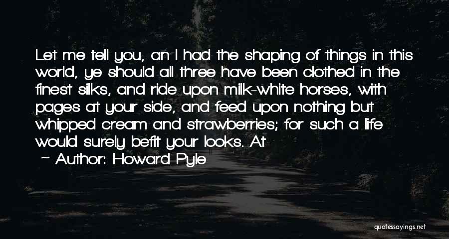 Howard Pyle Quotes: Let Me Tell You, An I Had The Shaping Of Things In This World, Ye Should All Three Have Been