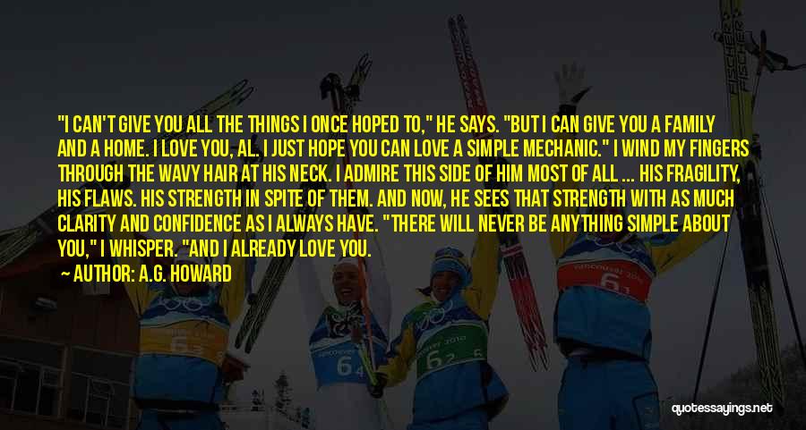 A.G. Howard Quotes: I Can't Give You All The Things I Once Hoped To, He Says. But I Can Give You A Family