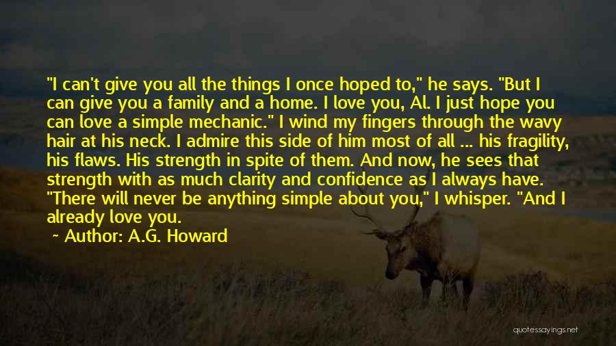 A.G. Howard Quotes: I Can't Give You All The Things I Once Hoped To, He Says. But I Can Give You A Family