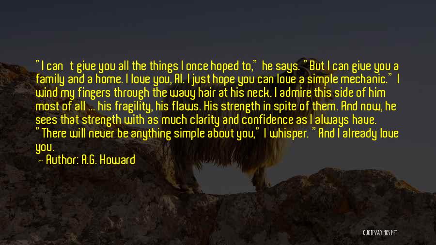 A.G. Howard Quotes: I Can't Give You All The Things I Once Hoped To, He Says. But I Can Give You A Family