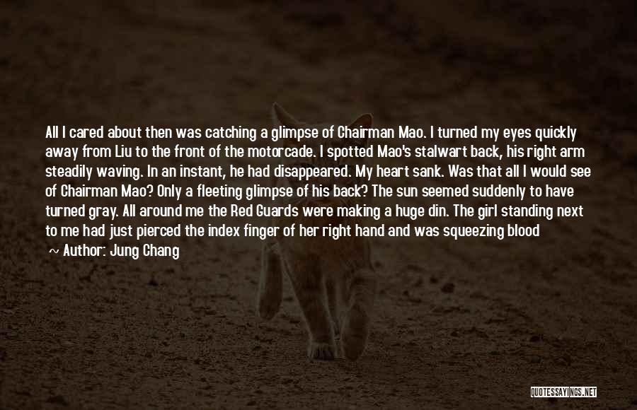 Jung Chang Quotes: All I Cared About Then Was Catching A Glimpse Of Chairman Mao. I Turned My Eyes Quickly Away From Liu